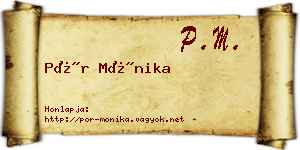Pór Mónika névjegykártya